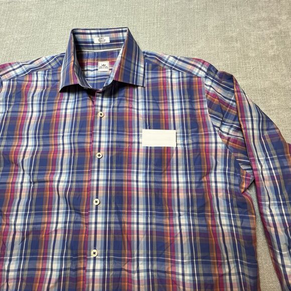 Peter Millar Shirt Men Medium Multicolor Plaid 100% Cotton Long Sleeve Button-Up - Picture 3 of 8
